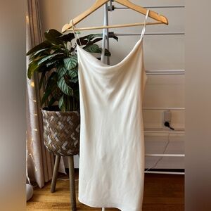 Urban Outfitters Ivory Slip Dress with Cowl Neck